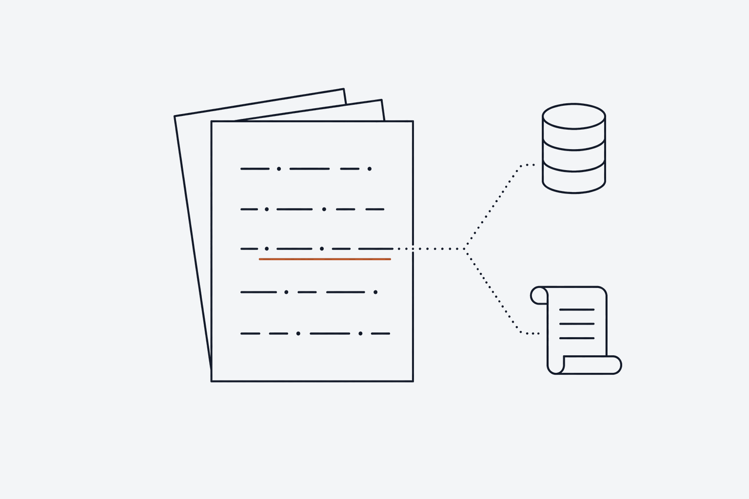 An answer traced line by line to the database row and log entry it came from